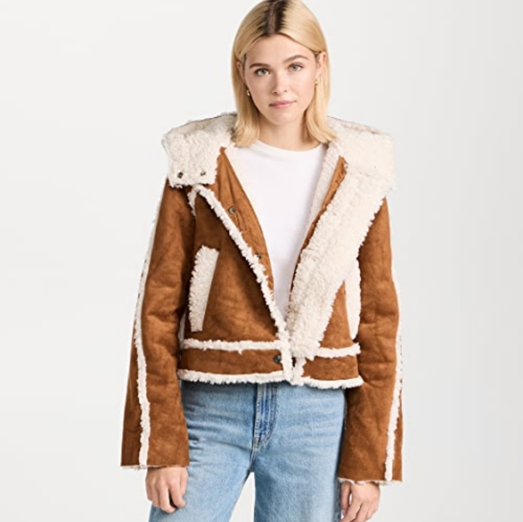 NWT Free People We The Free Vegan Exchange Shearling Jacket - Picture 3 of 15